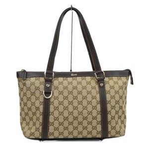 GUCCI GG Canvas Tote Bag Brown
